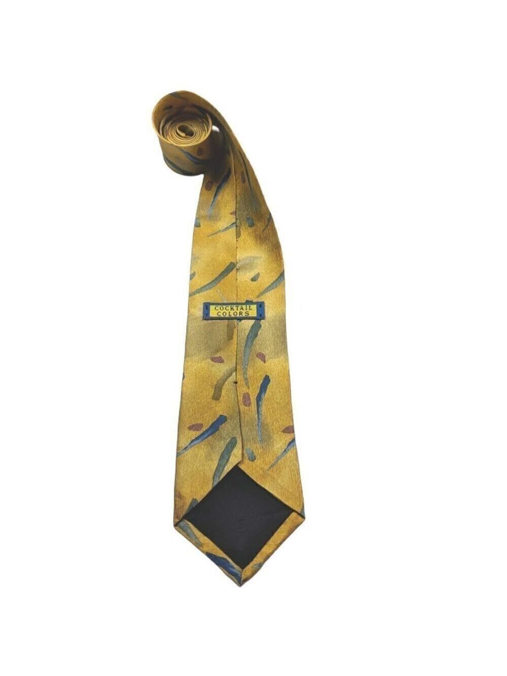 Cocktail Colors Blue Gold Geometric Tie - Picture 5 of 7